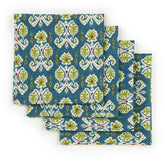 Blue Embossed Printed Napkin Set of 4